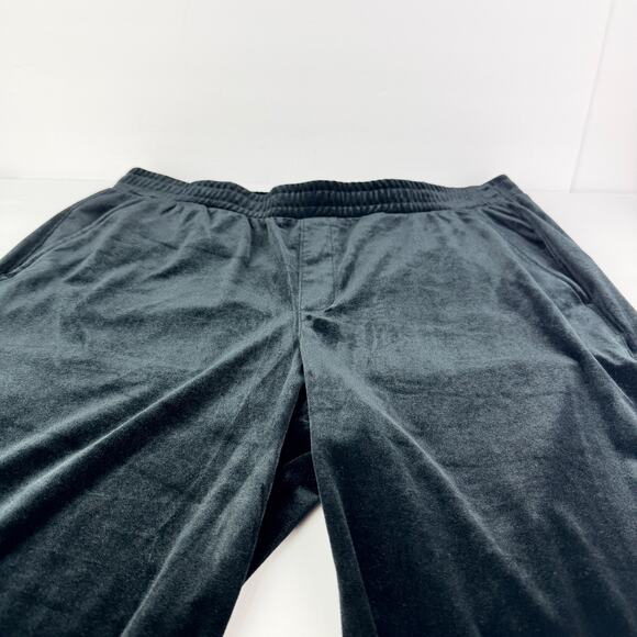 NEW GAP L EASY PANT VELVET BLACK ELASTIC WAIST Pull On Straight Leg Pants Lounge - Picture 1 of 14